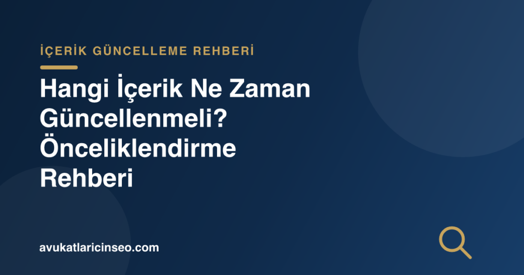 Hangi İçerik Ne Zaman Güncellenmeli? Önceliklendirme Rehberi